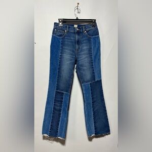 LA VIE Rebecca Taylor Patchwork Blue Jeans Women’s Size 26 Inseam 27”‎
